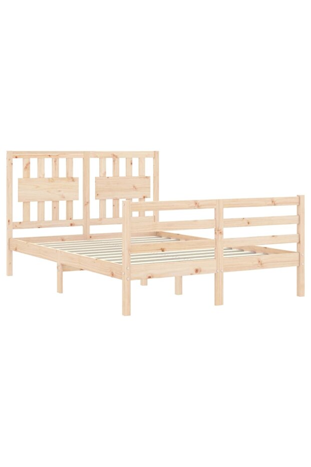 4FT Bed Frame with Headboard, Small Double, Solid Wood - 5