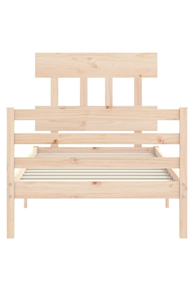Bed frame with headboard, 90x200 cm, solid wood - 6