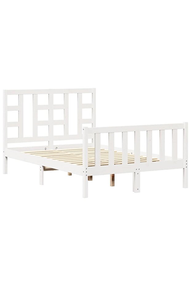 4FT Bed Frame with Headboard, Small Double, Solid Wood - 2