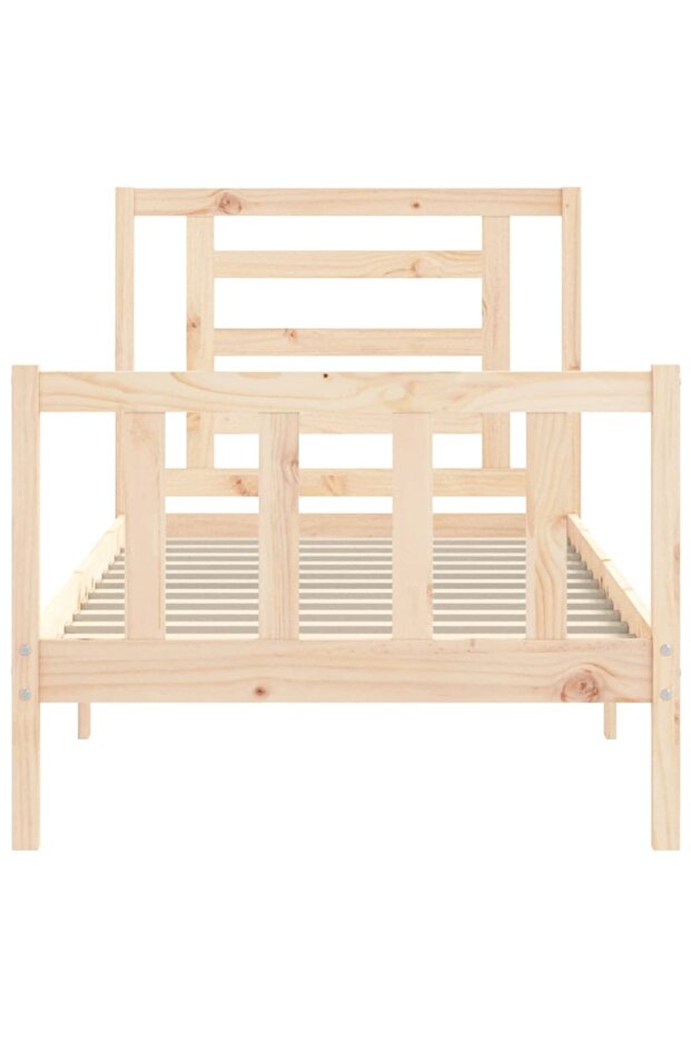 Bed frame with headboard, 90x200 cm, solid wood - 6