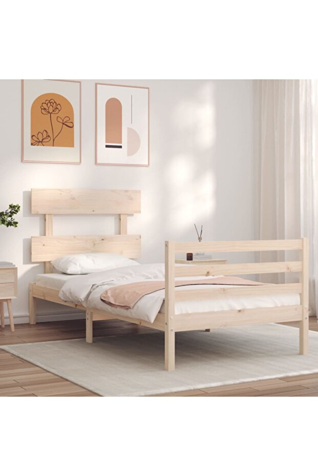Bed frame with headboard 3FT, single, solid wood - 3