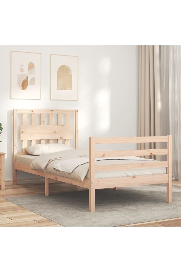 Bed frame with headboard 3FT, single, solid wood - 3