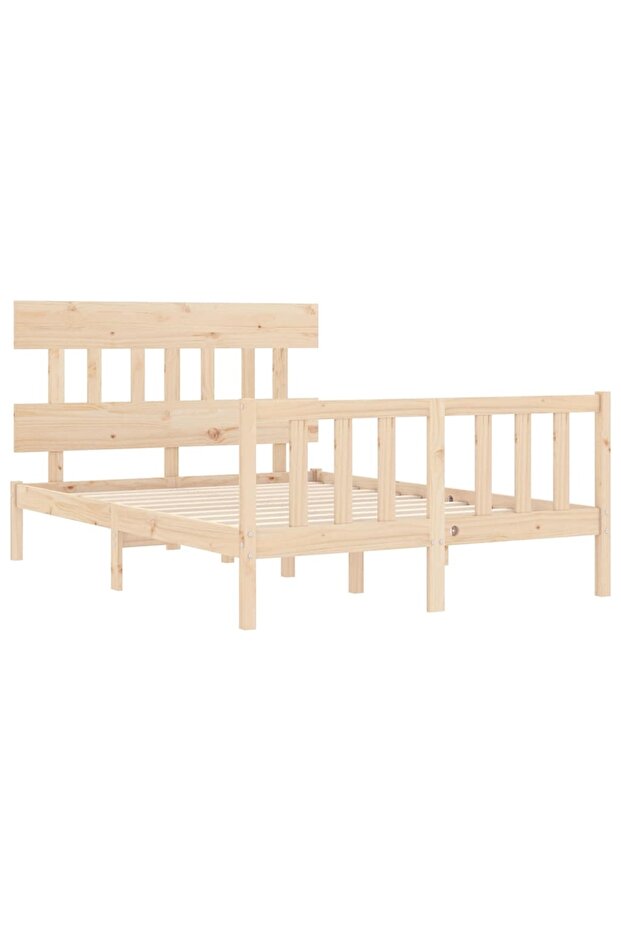4FT Bed Frame with Headboard, Small Double, Solid Wood - 5