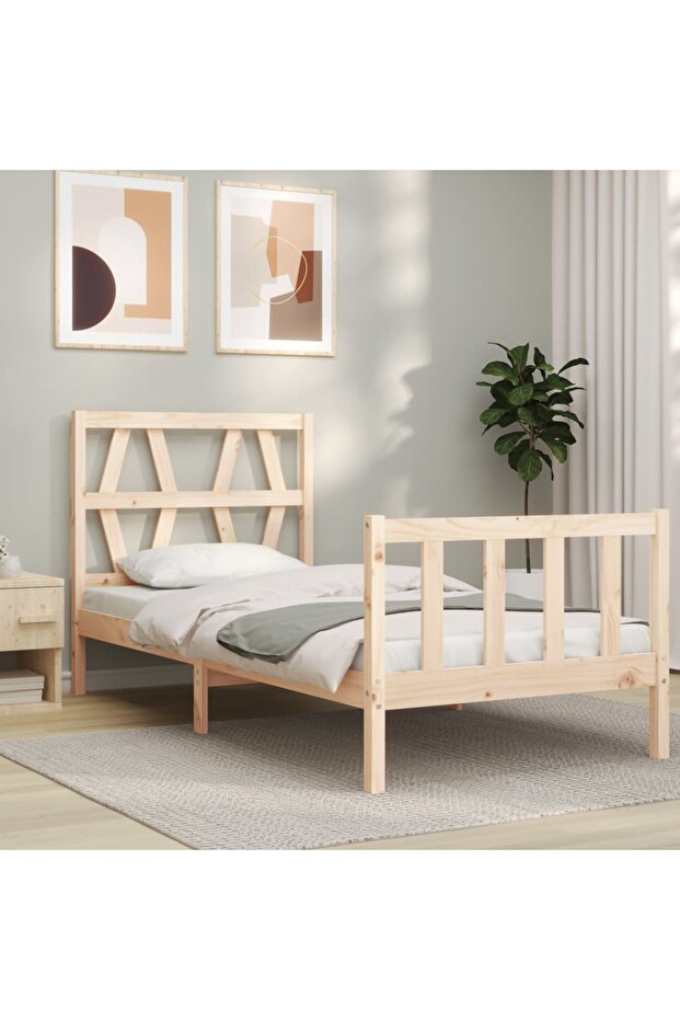 Bed frame with headboard 3FT, single, solid wood - 3