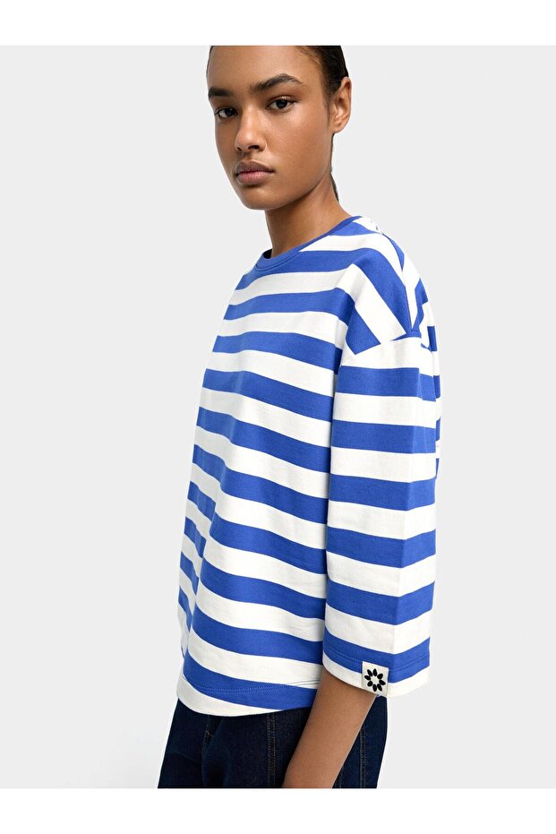 Çizgili Sweatshirt - 3