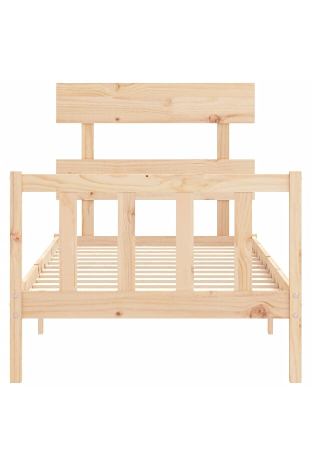 Bed frame with headboard 3FT, single, solid wood - 6