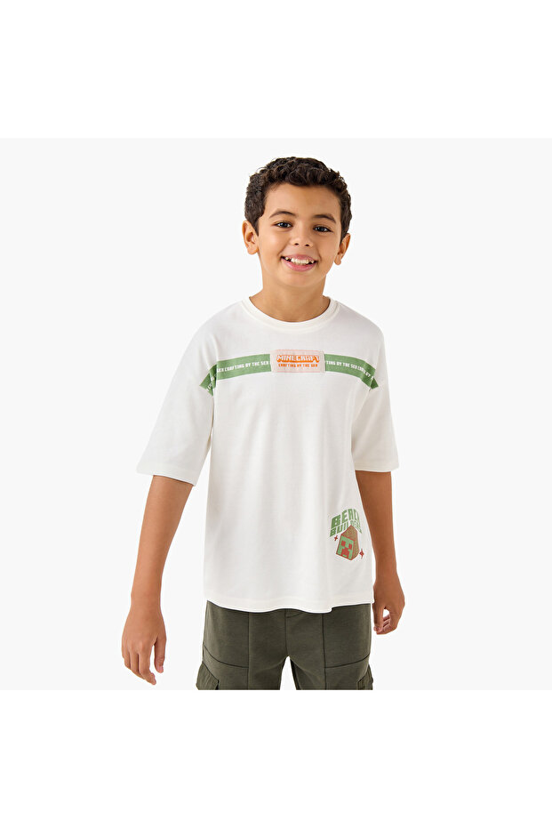 Printed T-shirt with Short Sleeves