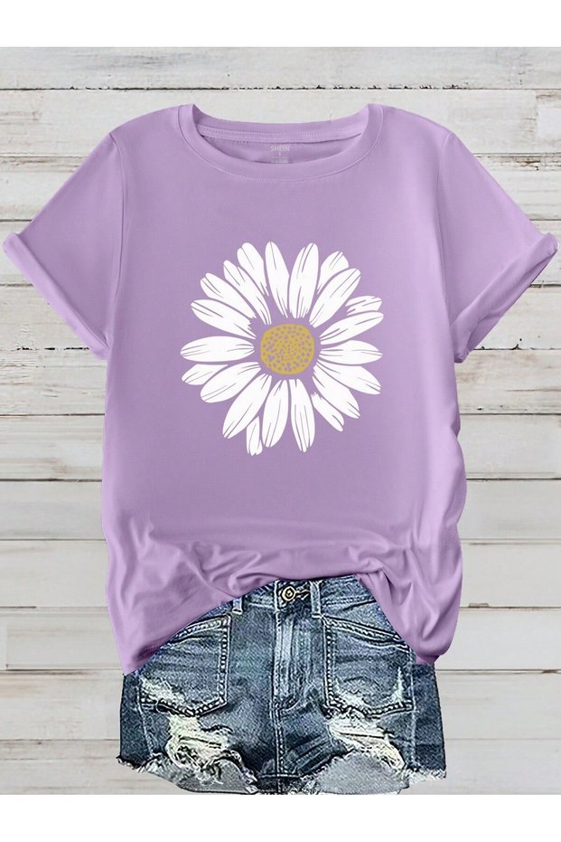 Flower Print, Women's T-Shirt T-Shirt