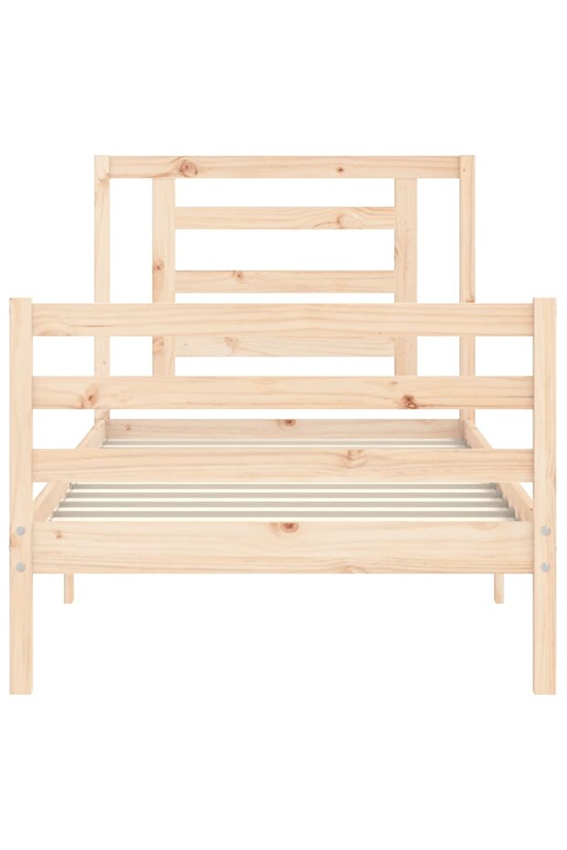 Bed frame with headboard 3FT, single, solid wood - 6