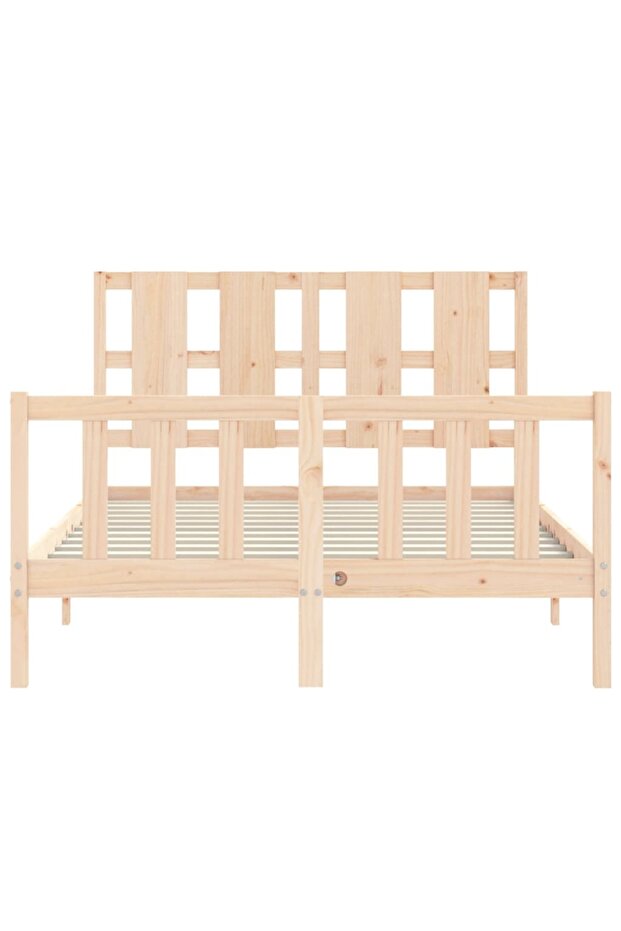 Bed frame with headboard, 140x200 cm, solid wood - 6