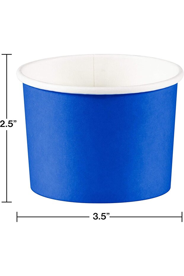 أكواب صلبة للحلويات ، أزرق بلون الكوبالت، 9 أونصة، 8 قطع - 2