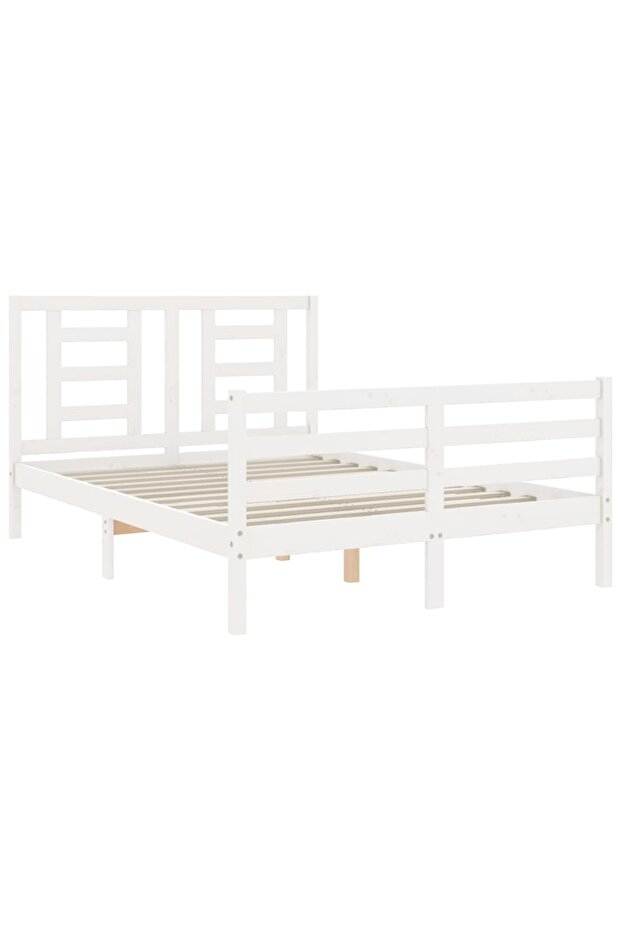 4FT Bed Frame with Headboard, Small Double, Solid Wood - 5