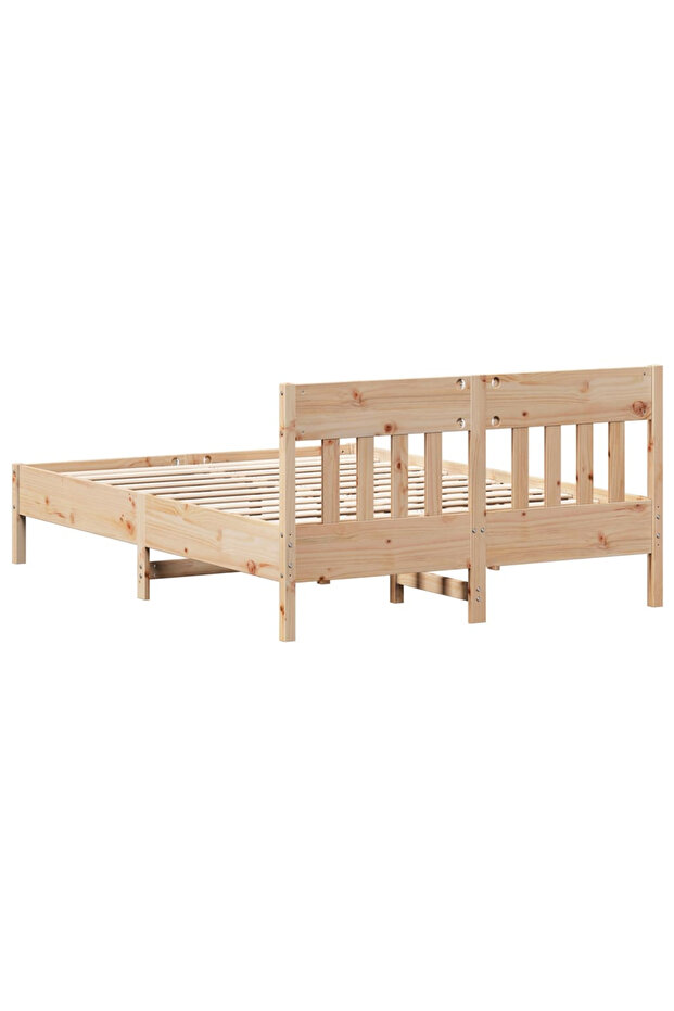 Bed frame with headboard, 160x200 cm, solid pine wood - 6