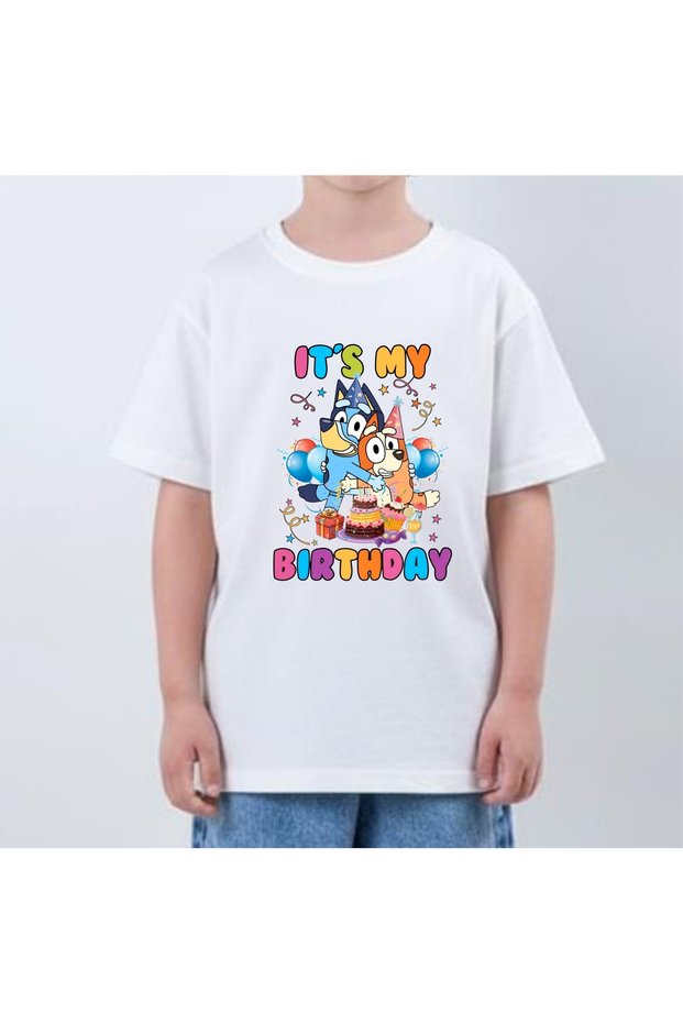 Bluey and Bingo Birthday Printed Children's T-Shirt