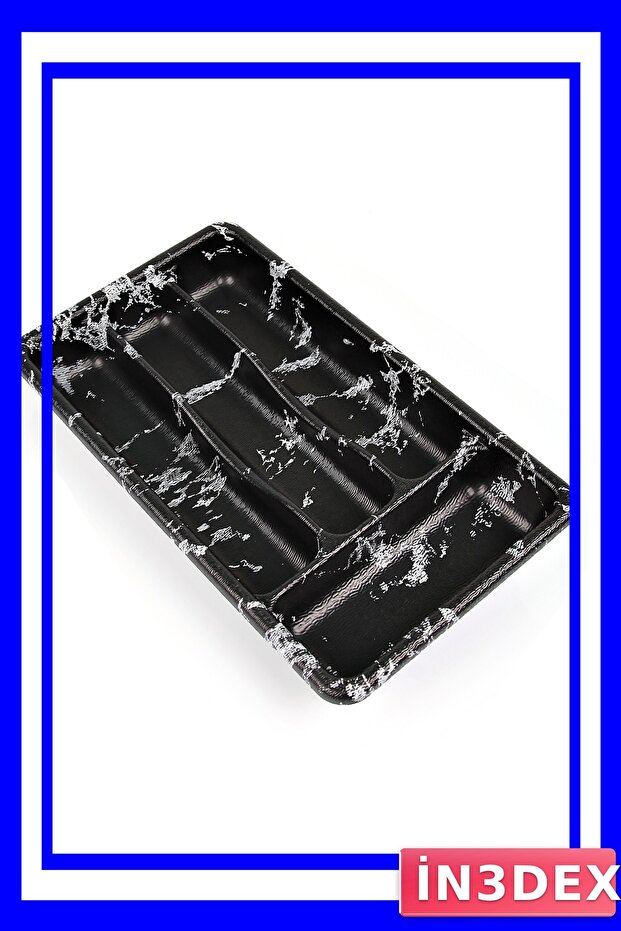 Marble Patterned Four-Compartment Kitchen Spoon Hanger - 1