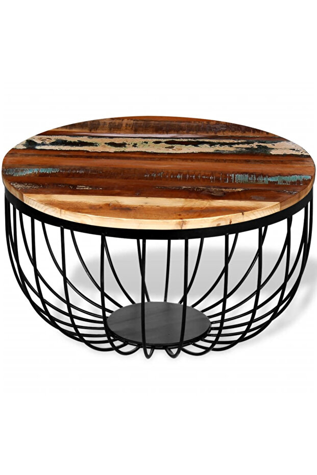 Coffee table, solid recycled wood - 1