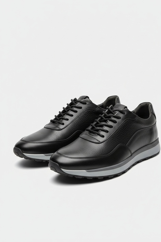 100% Genuine Leather Black Lace-Up Comfortable Casual Men's Shoes Luass28Al0041