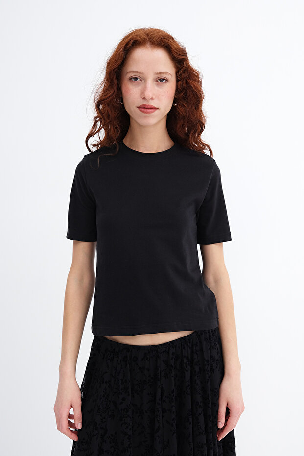 Bisiklet Yaka Basic T-shirt P1903 - 5