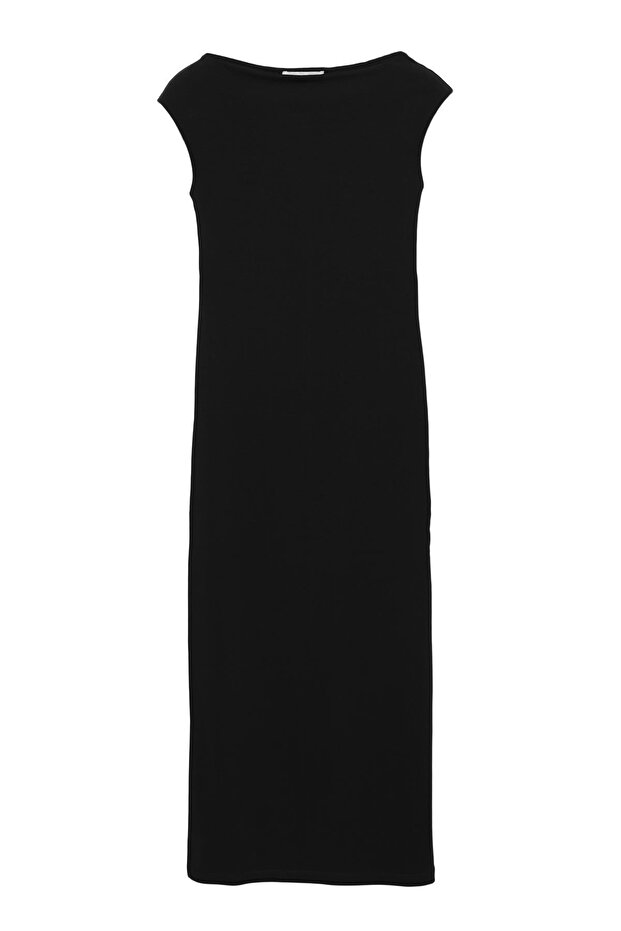 Kısa kollu midi elbise - 4