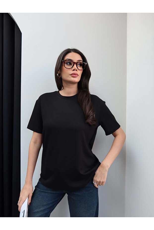 Bisiklet Yaka Modal Tshirt - 1