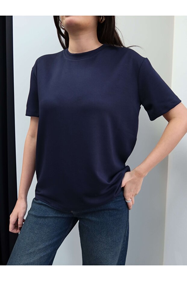 Bisiklet Yaka Modal Tshirt - 3