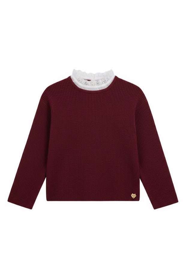 LS SWEATER WITH LACE - 1