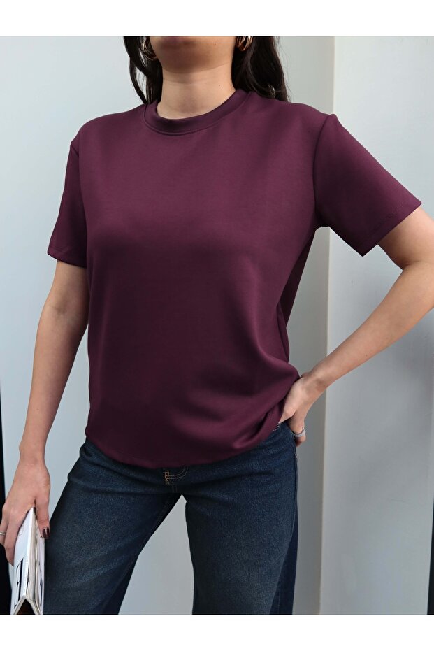 Bisiklet Yaka Modal Tshirt - 3