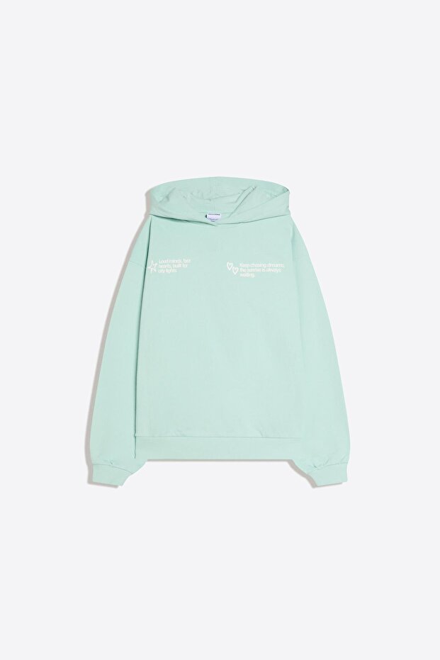 Baskılı kapüşonlu sweatshirt - 5