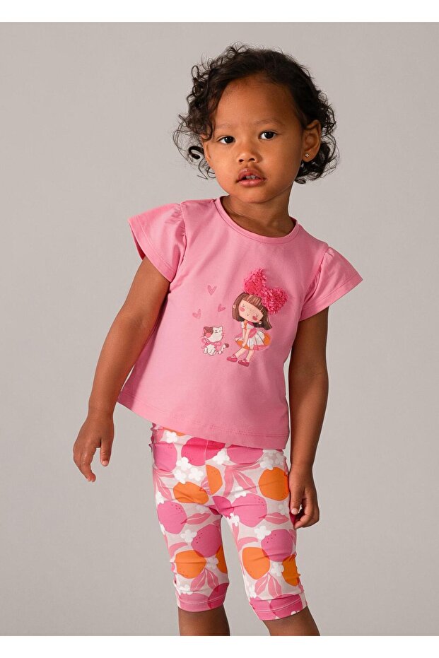 Baby Girl Printed Leggings Set Pink