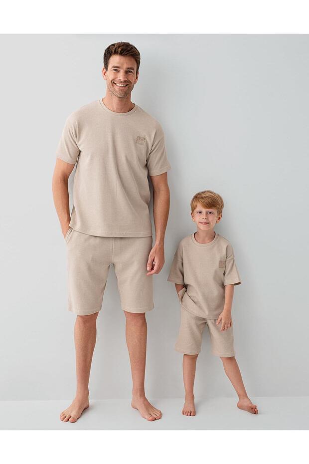 Father Son Waffle Fabric Summer Shorts Set - Products Sold Separately, Must Be Added to Cart Separately for Combination - 100% Cotton