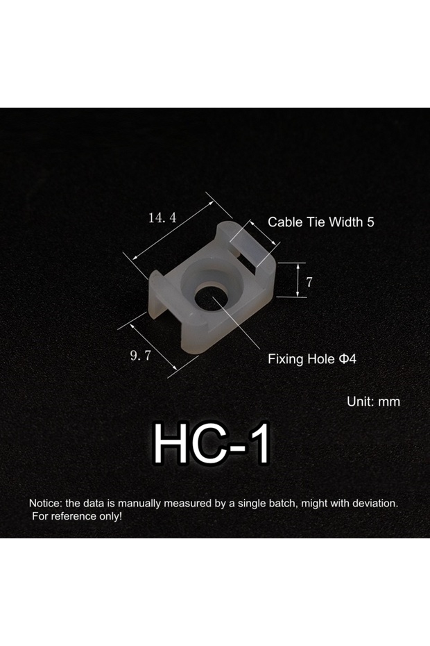 حامل ربطات كابلات بلاستيكي أبيض HC-1، 100 قطعة، مثبت ببراغي، للوحة الدوائر المطبوعة، مقعد تثبيت سلكي