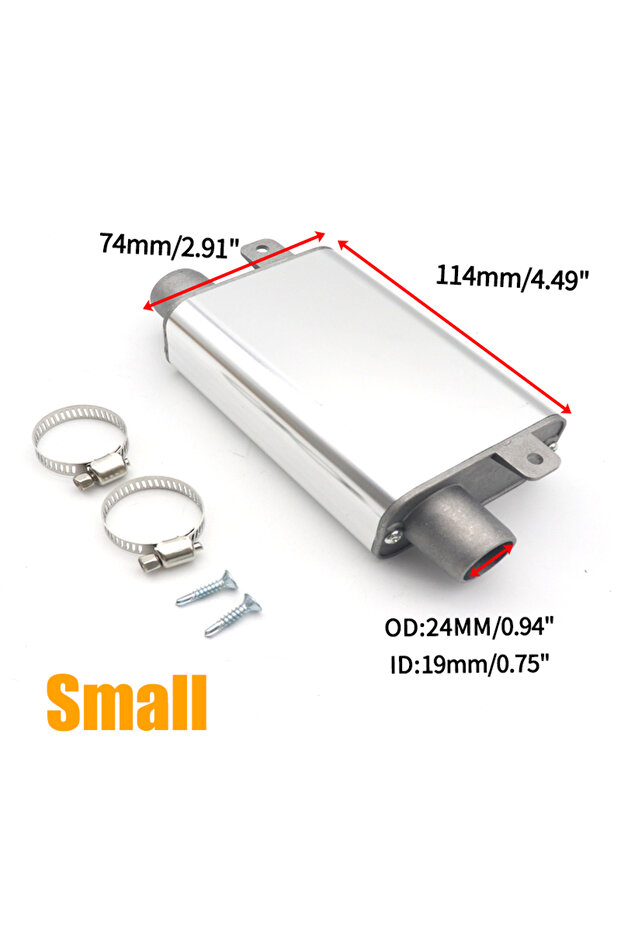 Small Silver 24mm Muffler S Curved Air Diesel Parking Heater Exhaust Pipe Aluminum Alloy For Webasto