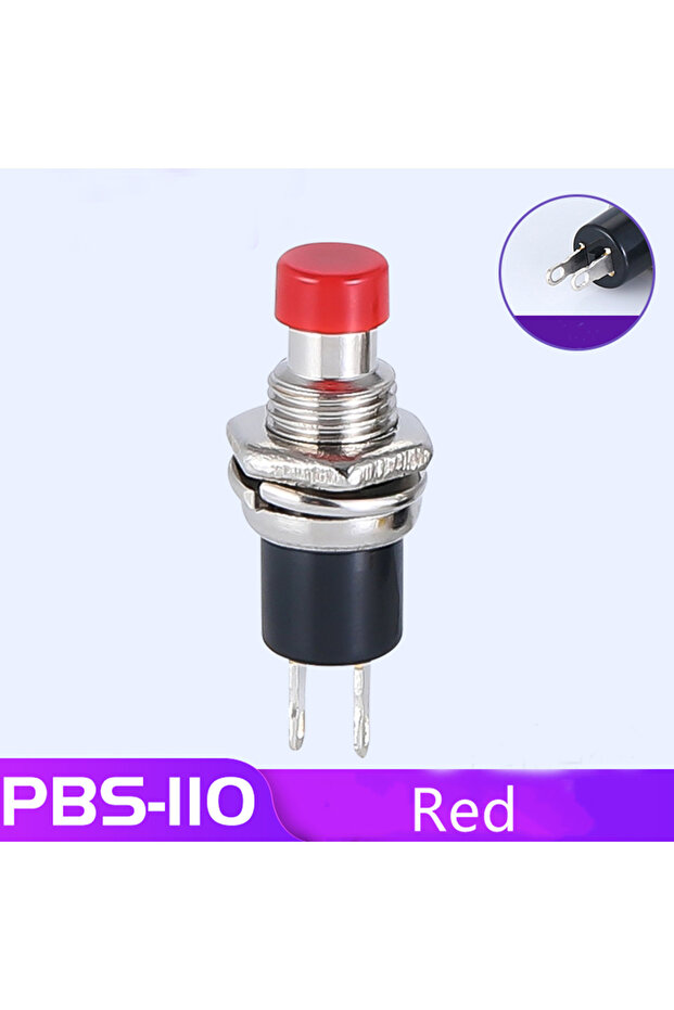 Red 6PCS 6PCS PBS-110 7MM Momentary Push Button Switch Press The Reset Switch Momentary ON OFF Push
