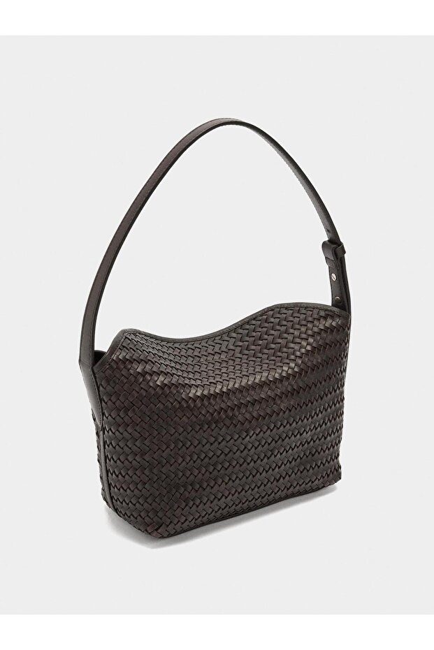 Kadın Örme Deri Omuz Çantası - 4