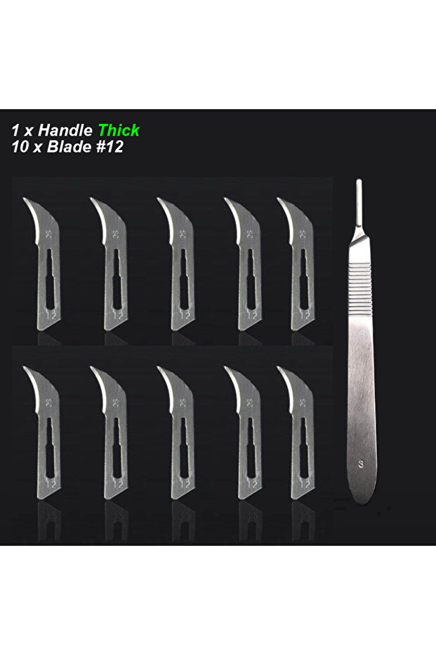 Blade No12 Handle T Scalpel Blades Handle Thick Long Carbon Steel Carving Metal Office Surgical Stat