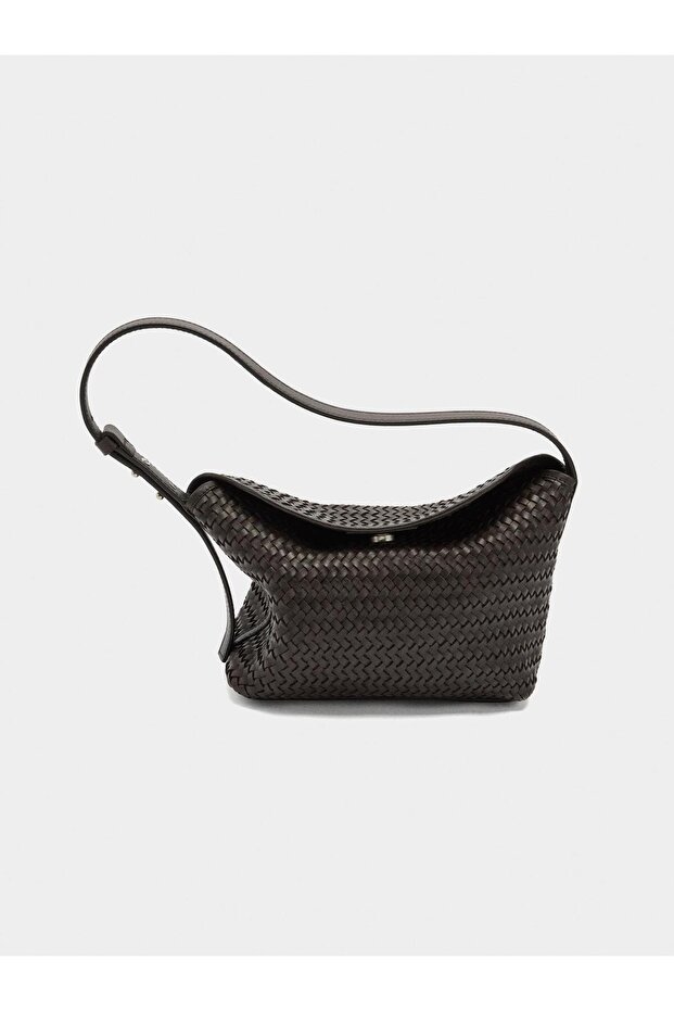 Kadın Örme Deri Omuz Çantası - 6