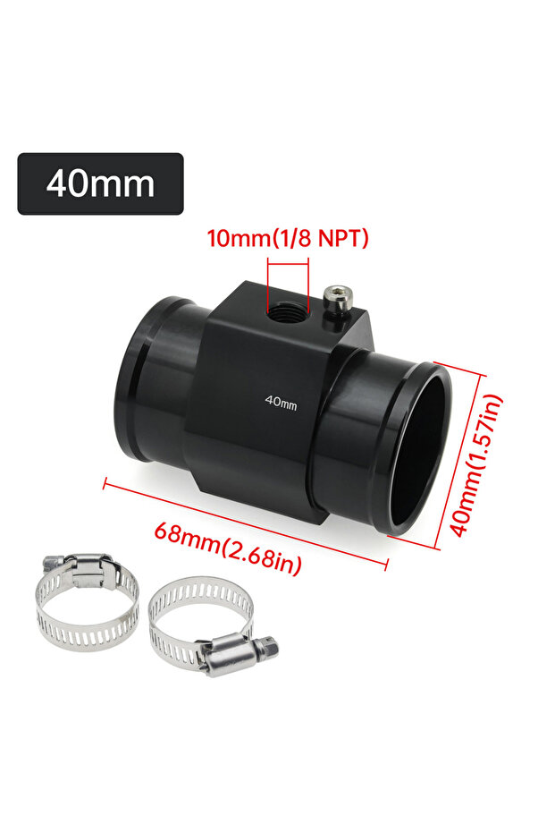 Black 40mm 1Pc Car Water Temp Gauge Radiator Temperature Water Temp Pipe Sensor 40mm 38mm 36mm 34mm