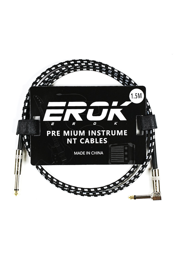 1.5M-Black EROK 1.5M/3M/6M/10M Premium Guitar Cable 1/4 Inch Instrument Cable-Super Durable Guitar C
