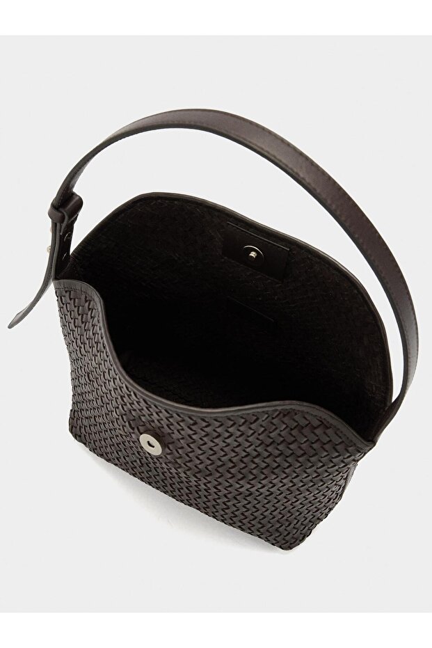 Kadın Örme Deri Omuz Çantası - 5