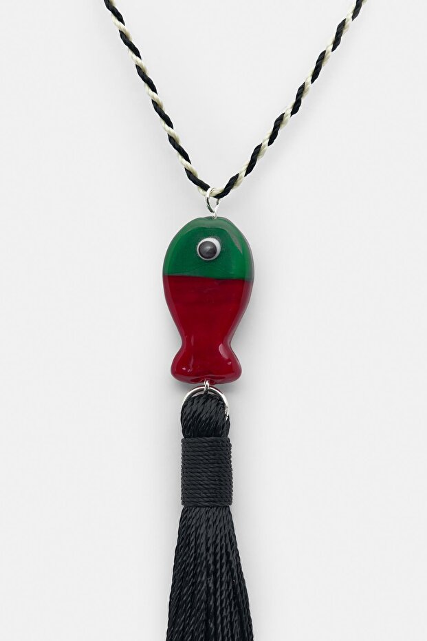 Püsküllü balık kolye - 6