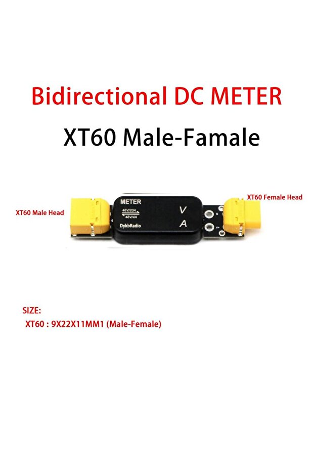 XT60 Male Female 20A USB XT60 XT30 Voltmeter Ammeter Bidirectional DC 12V 24V 36V Drone RC Battery C