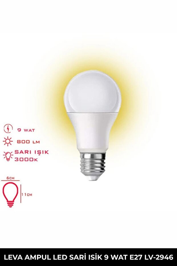 AMPUL LED SARİ ISİK 9 WAT E27 LV-2946