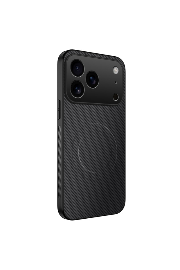 جراب جلد مغناطيسي فائق النحافة من ألياف الكربون باللون الأسود لهاتف iPhone 17 Pro Max، متوافق مع iPhone 17 و Air و 16E و 16 و 15 و 14