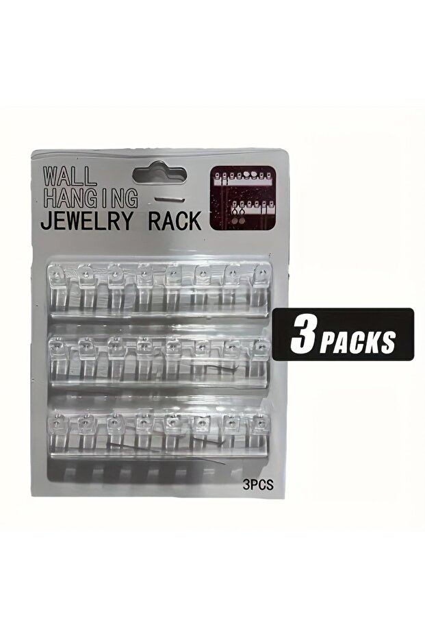 3 Pcs 3pcs/6pcs Pack Wall-Mounted Transparent Acrylic Jewelry Organizer Hooks Heavy-Duty Polished Pl