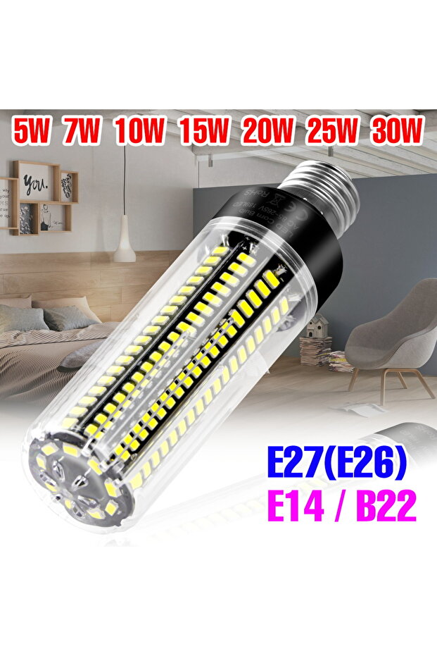 108 مصباح LED، 15 واط، قاعدة E27، أبيض دافئ، 30 واط، مصباح LED ذرة، 85-265 فولت، مصابيح إضاءة داخلية E26/E27، مصابيح سبوت لغرف النوم E14