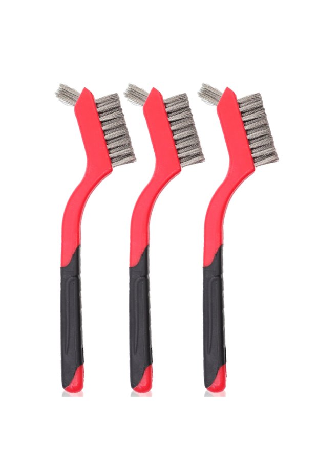3PCS Stainless Steel Wire Cleaning Brush Stainless Steel/Brass/Nylon Bristle Brush Car Tire Polishin