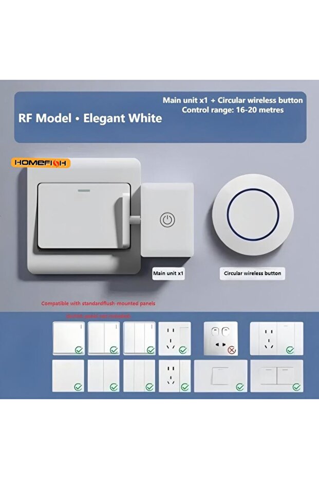 مفتاح زر دائري للتحكم اللاسلكي في مفتاح إطفاء الإضاءة، أداة ضغط زر أوتوماتيكية، منفذ USB ذكي - 1