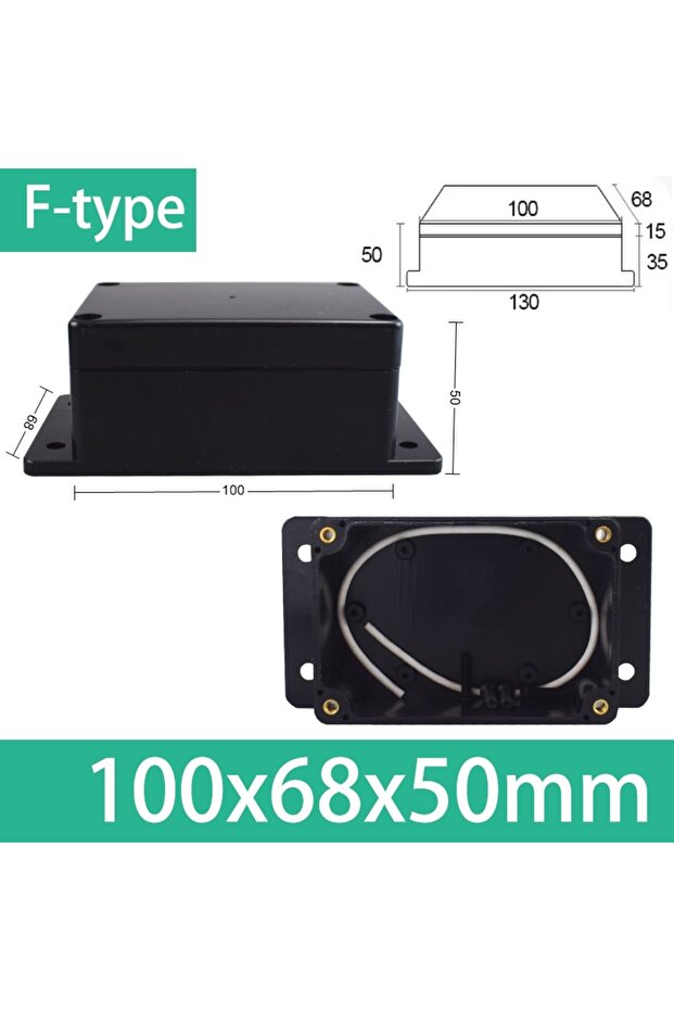 100x68x50 with ears ABS Waterproof Box Housing Electronic Safe Case Plastic Boxes Black Wire Junctio