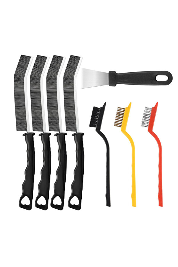 8PCS-Brush Set B Home Kitchen Crevice Cleaning Brush Set Deep Clean Gas Stove Brass Gap Cleaning Bru