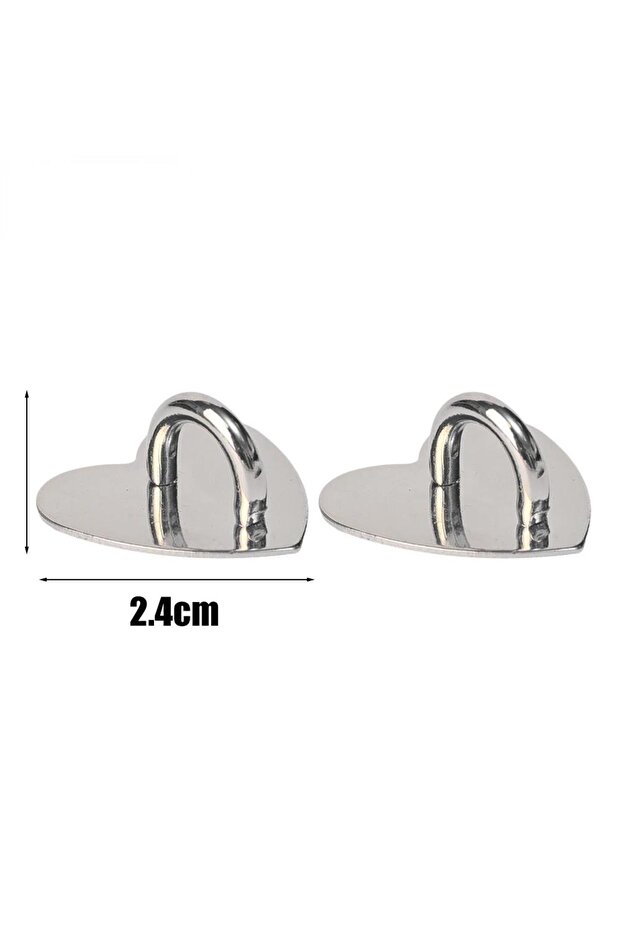 2Pcs Heart Silver Ins Mobile Phone Charm Hook Cute Adhesive Metal Mini XYun Phone Grip Creative Univ